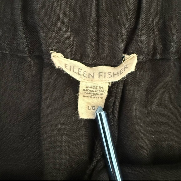 Eileen Fisher Organic Linen Drawstring Shorts Black Size Large - Picture 6 of 12